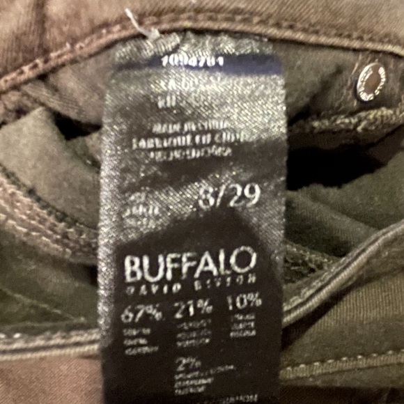 Buffalo David Bitton Green Army Stretch Mid Rise Jegging, Pocket Front seal 8/29 - Picture 6 of 12